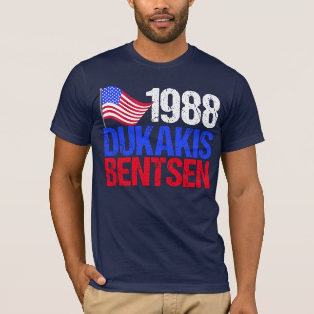 1988 Dukakis Bentsen Retro Election T-Shirt (Front)