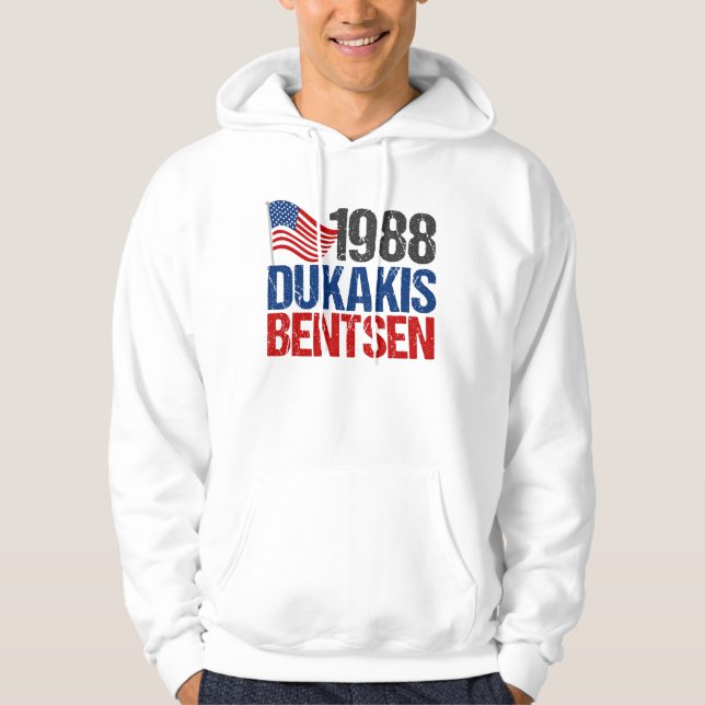 1988 Dukakis Bentsen Vintage Election Hoodie (Front)