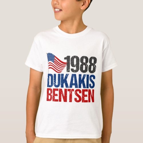1988 Dukakis Bentsen Vintage Election Kids T_Shirt