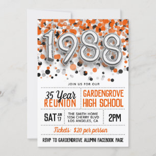 1988 High School College Reunion Invitation