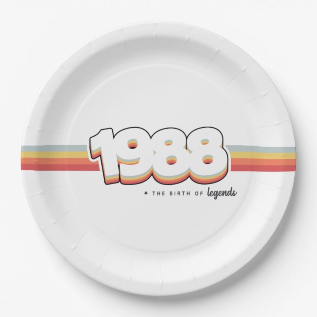 1988 The birth of legends Paper Plates (Front)