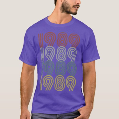 1989 Birth Year Retro Style T_Shirt