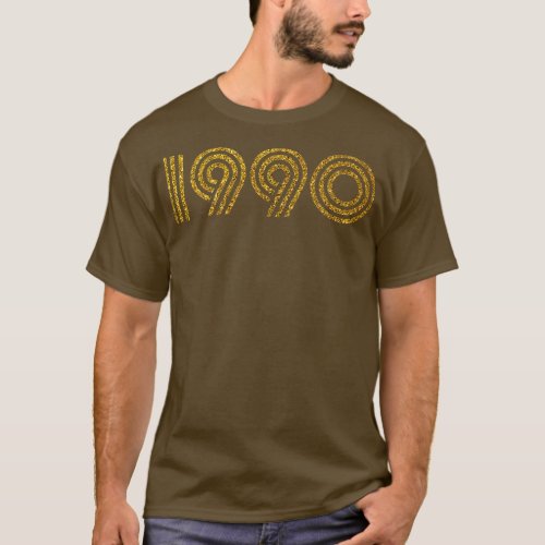 1990 Birth Year Glitter Effect T_Shirt