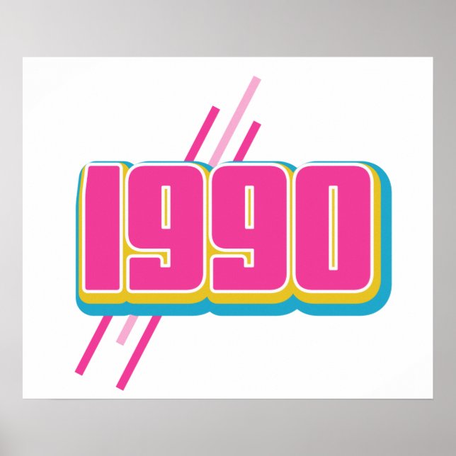 1990 vintage text poster (Front)