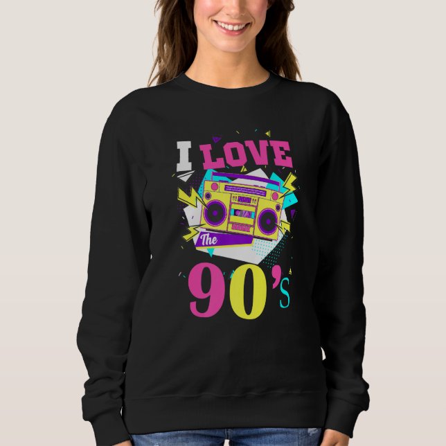 1990's 90s I Heart Nineties I Love The 90's Old Sc Sweatshirt (Front)