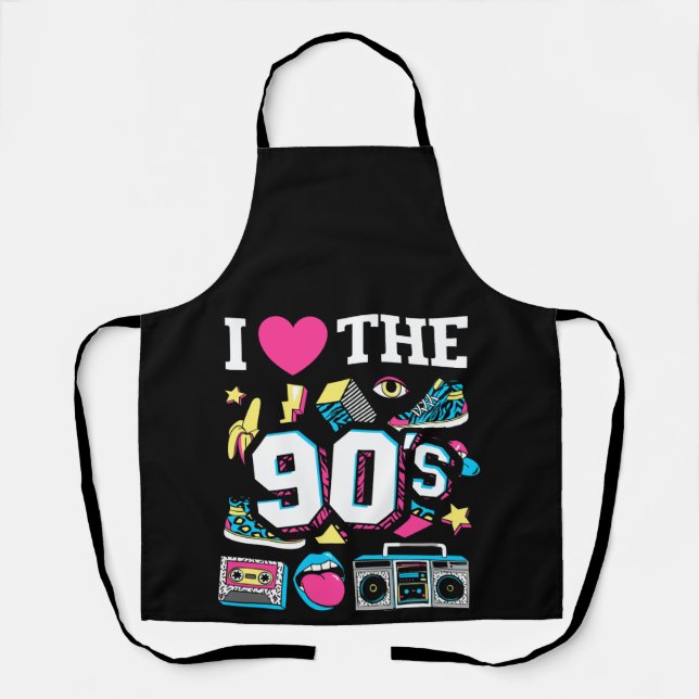 1990's 90s I Heart the Nineties Apron (Front)