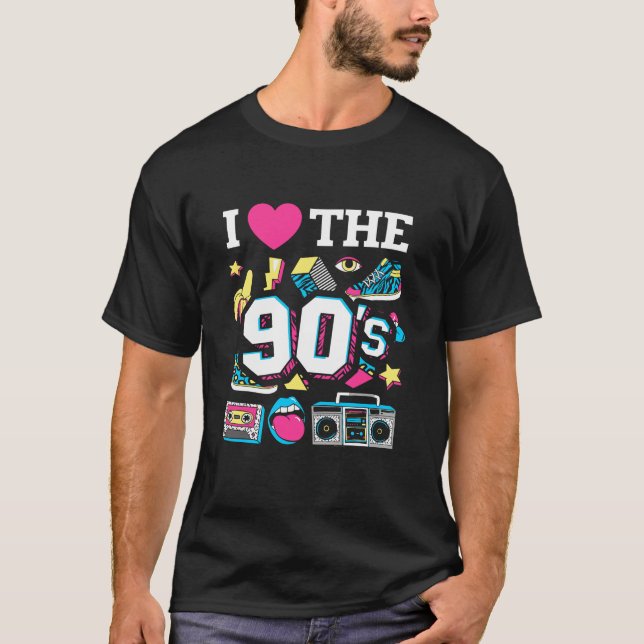 1990's 90s I Heart the Nineties   T-Shirt (Front)