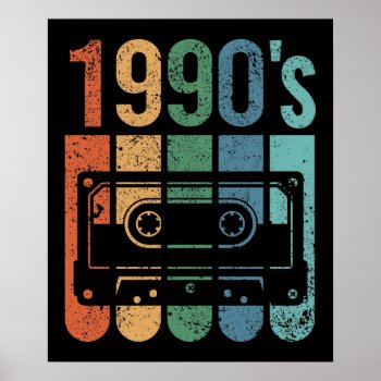 1990's Cassette Tape (grunge Effect) Poster by MalaysiaGiftsShop at Zazzle