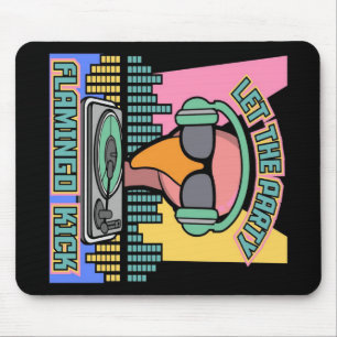 1990's Let The Party Flamingo Kick Animal Vintage Mouse Pad