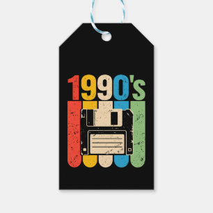1990s retro floppy disk computer nostalgia gift tags