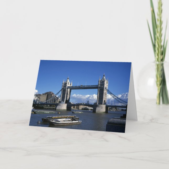 1990's view of Tower Bridge  Thank You Card (Front)