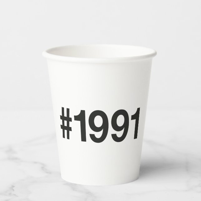 1991 Hashtag 35th birthday 35 years Paper Cups (Front)