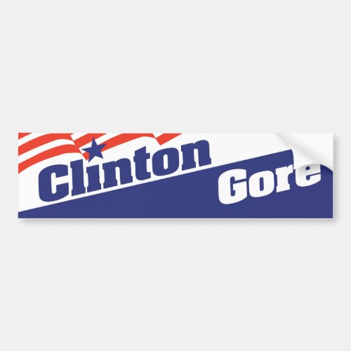 1992 Bill Clinton Al Gore Bumper Sticker