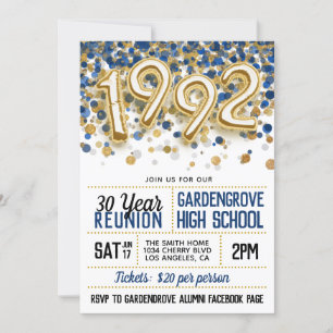 1992 High School College Reunion Invitation