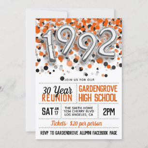 1992 High School College Reunion Invitation