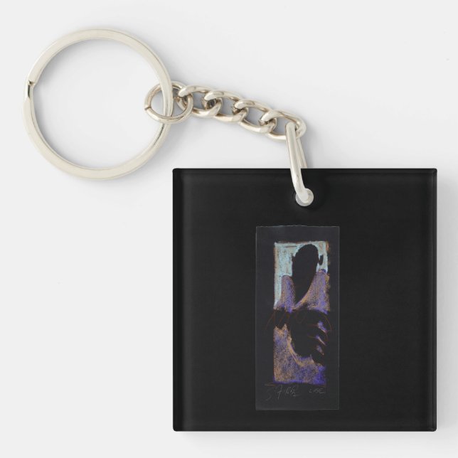 1992  Pastel by EJ, "Soul Portrait of Lee" Keychain (Front)