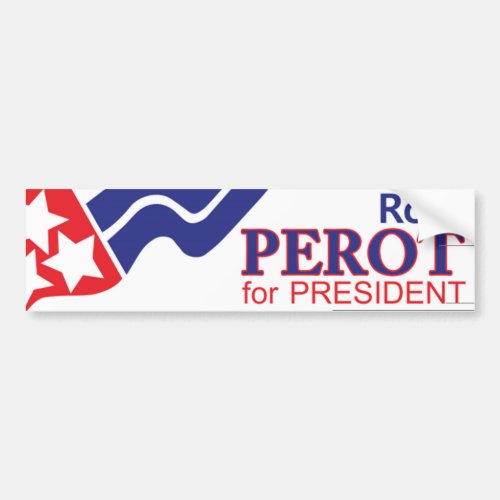 1992 Ross Perot For President Bumper Sticker