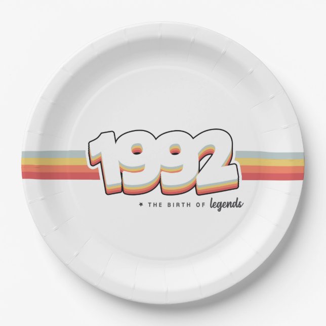 1992 The birth of legends Paper Plates (Front)