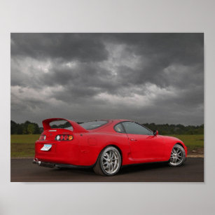 Toyota Supra MK4 JDM Anime Style Posters Illustration Prints Wall Art Kids  Boys Room Decor Children Home Art Garage Decor Gifts for Him Men 