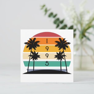 1995 Retro Stripe Sunset Vintage  Invitation