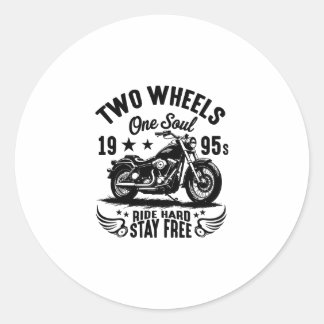 1995s Motorcycle Vintage Classic Round Sticker