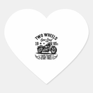 1995s Motorcycle Vintage Heart Sticker