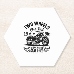 1995s Motorcycle Vintage Paper Coaster
