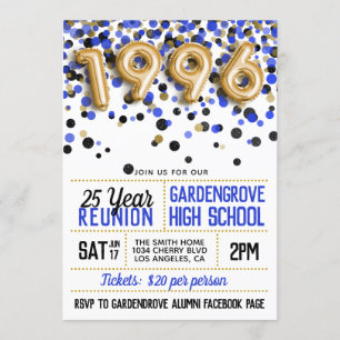 1996 High School College Reunion Invitation