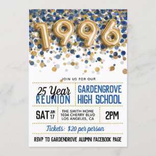 1996 High School College Reunion Invitation