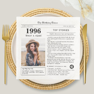 1996 Newspaper Birthday Paper Dinner Napkins