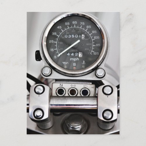 1997 Classic Motorcycle Speedometer Postcard