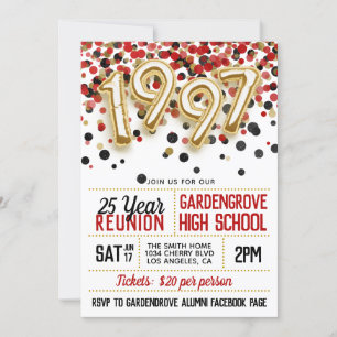 1997 High School College Reunion Invitation