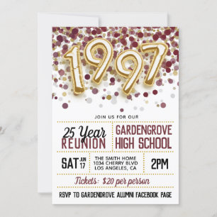 1997 High School College Reunion Invitation
