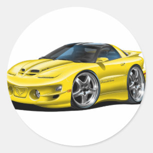 1998-02 Trans Am Yellow Car Classic Round Sticker