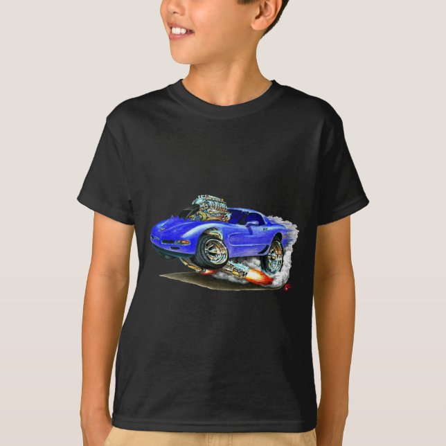1998-2004 Corvette Blue Car T-Shirt (Front)