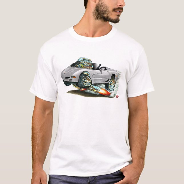 1998-2004 Corvette Silver Convertible T-Shirt (Front)