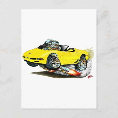 1998_2004 Corvette Yellow Convertible Postcard