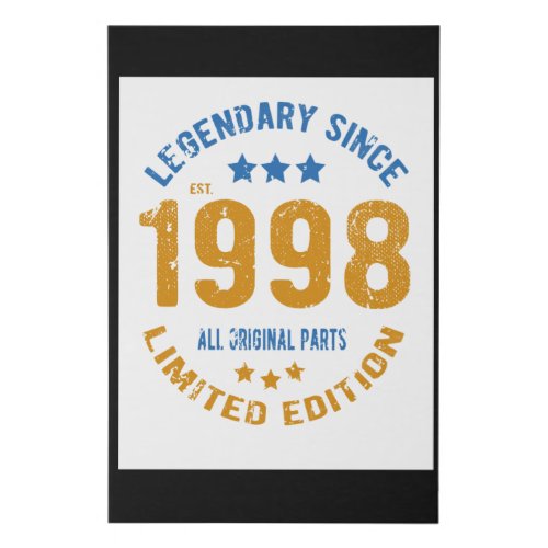 1998 Vintage Birthday Faux Canvas Print