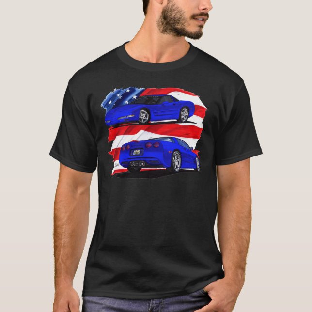 1999-04 Corvette Blue Car T-Shirt (Front)