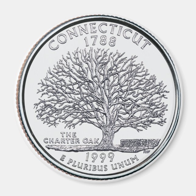 1999 Connecticut State Quarter magnet (Front)