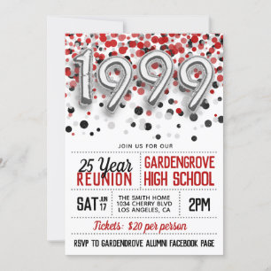 1999 High School College Reunion Invitation