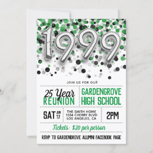 1999 High School College Reunion Invitation