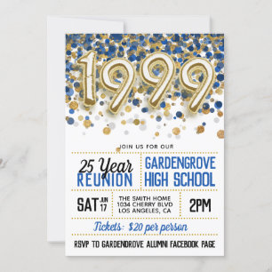 1999 High School College Reunion Invitation