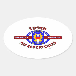 199TH INFANTRY BRIGADE " THE REDCATCHERS"VIETNAM OVAL STICKER