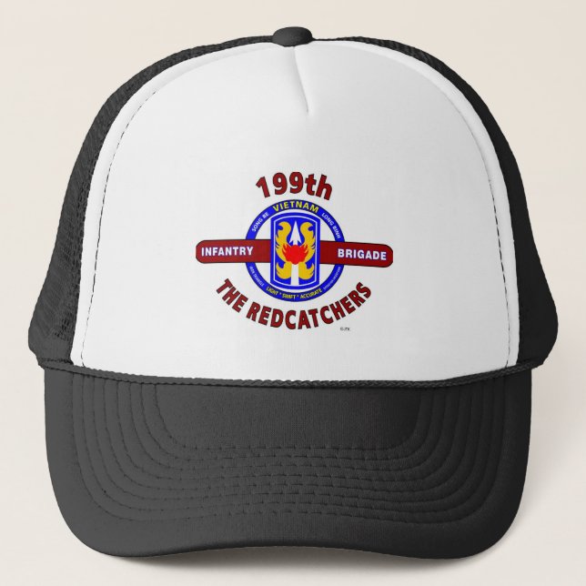 199TH INFANTRY BRIGADE " THE REDCATCHERS"VIETNAM TRUCKER HAT (Front)
