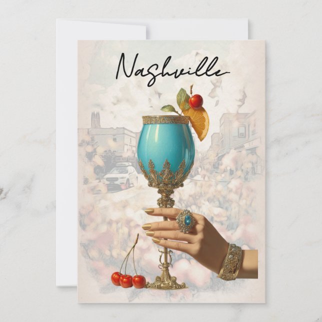 *~*  19 A101 Cocktail PHOTO Nashville BACHELORETTE Invitation (Front)