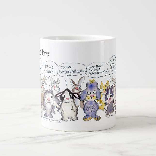 19 Cartoon Bunderful Bunny Rabbits Custom Mug (Front)
