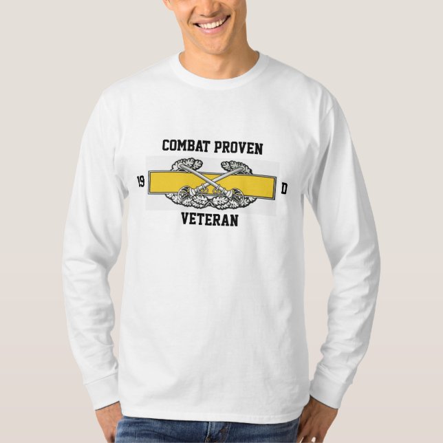 , 19, D, Combat Proven, Veteran T-Shirt (Front)