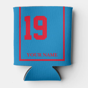 19 Denim Blue Red Horse Saddle Blanket Custom Can Cooler
