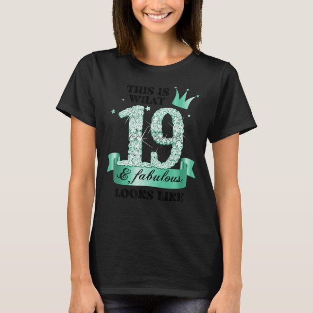 19 & Fabulous I Turquoise White Party Group Photo  T-Shirt (Front)